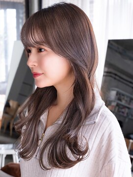 エインアンリー 明治神宮前(AIN.ANLY.) ☆フェミニンロング大人かわいいぱっつん前髪レイヤーカット小顔