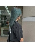 根元残し　グリーン×ブラック