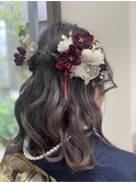 成人式前撮りハーフアップヘアセット