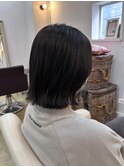 ブルーブラック×重ためボブ
