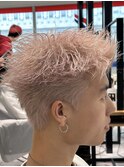 ホワイトミルクティーベージュスパイキーショート