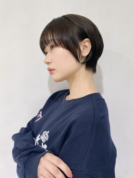 エアー 青山(AIR) 丸みショートシースルーバングくびれボブマッシュショート