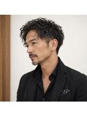 大人メンズツーブロックラフパーマ　20代 30代 40代 50代 60代