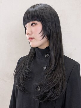 アルバム 銀座(ALBUM GINZA) 顔周りレイヤーロング前髪カットグレージュ_F1601