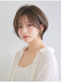 相模大野/ナチュラルショート/ミルクブラウン/ハイライト/30代