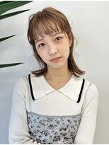 クラン調布北口店(CLAN)&nbsp;前髪ありのオレンジベージュミディ｜調布