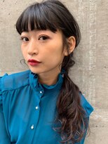 編みおろし 柔らかローポニー ルーズヘアアレンジ