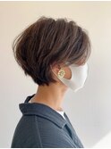 大人かわいいショート☆カーキグレージュ【30代/40代/50代】