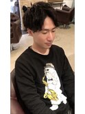 センターパートスパイラルマッシュ　フレンチカジュアル