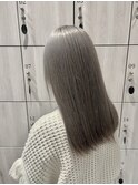 ダブルカラーケアブリーチインナーカラー韓国20代前髪カット