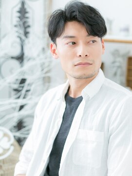 モッズヘア 越谷(mod's hair) ランダムパーマ黒髪ツーブロックショートc5越谷20代30代40代