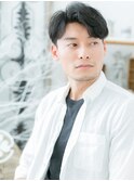 ランダムパーマ黒髪ツーブロックショートc5越谷20代30代40代