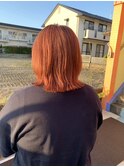 ピンクブラウンカラーブリーチあり