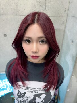 インク 渋谷(INK.) ボルドーカラー、ワンホンカット
