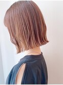 Say.切りっぱなしボブミルクティーベージュ外ハネボブ表参道青山