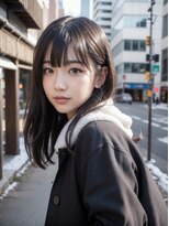 オルク 札幌大通(Orque)&nbsp;フェミニティレイヤーシースルーバング毛先ワンカールグレージュ