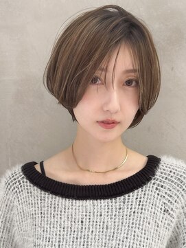 ロンドエニカ 大宮(Lond enika) 黒髪ボブルフネビージュ小顔ワンレンスペインカール