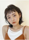 切りっぱなしボブエアリーロング美髪ピンクブラウン