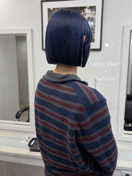 ヴィア 京都烏丸(Via) 10代20代30代／ネイビーブルー／ハイトーン／ボブ／髪質改善