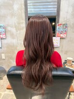 クレエ ヘアー デザイン(creer hair design)&nbsp;ゆるふわロングヘア透明感ローズブラウン艶カラー20代30代40代