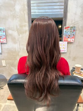 クレエ ヘアー デザイン(creer hair design) ゆるふわロングヘア透明感ローズブラウン艶カラー20代30代40代