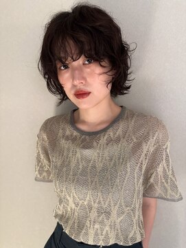 ノラギンザユー(NORA GINZA/U) ボブウルフパーマ外国人風パーマ顔まわりレイヤー外国人風パーマ