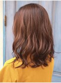くびれヘア/アプリコットオレンジ/夏のヘアアレンジ/茅ケ崎