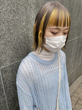 エクー(ECOO) 『 インナーイエロー×切りっぱなしボブ 』 guest snap ECOO