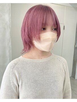 スー 渋谷(suu) ハイトーンくすみピンクパープルケアブリーチ