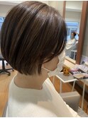 【松見梓】白髪ぼかし ショートボブ