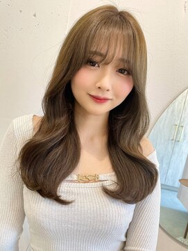 ルームバイシー 新宿(Loom. by Sea) 韓国風前髪/シルキーベージュ/グレージュカラー/斜めバング