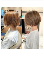 大人可愛い小顔ひし形クビレ丸みボブ20代30代40代大人ショート