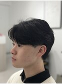ニュアンスパーマセンターパートダウンパーマ韓国メンズカット