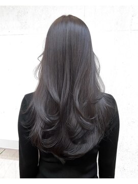 サイン 渋谷(SIGN) 韓国ヘアーハッシュカットレイヤーカットグレージュブリーチ無し