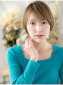 襟足すっきり流し前髪小顔シンプルショートa川口20代30代40代