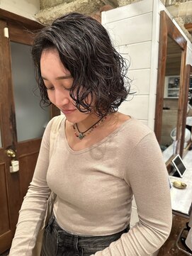 ラレイ(Lalei) 【白岩】パツっとボブ×スパイラルパーマ/ボブ/パーマ