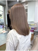 ミルクティーアッシュベージュカラーミディアムロングウルフ原宿