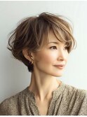 白髪染め白髪ぼかしカラー似合わせショートボブ40代50代60代♪