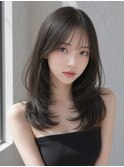 ▲レイヤーカット 盛れる2wayバング ダークグレージュ