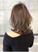 ブロンズカラー×色っぽミディアムレイヤー