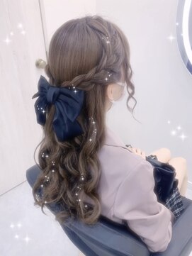 クラン 梅田店(clan) 編み込みハーフアップ