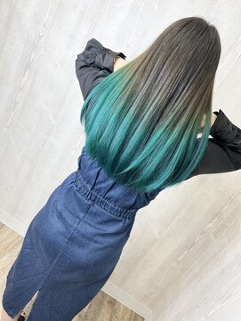 ラッズプラスエイチ(Lads+h) グリーンカラー　グラデーションカラー