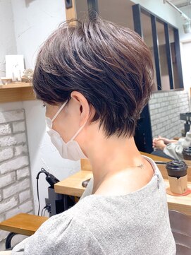 アヴァロン(AVALON) 絶壁解消×マロンベージュ×40代×前髪長め大人ショートボブ永