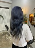 ケアブリーチダブルカラーパープルグレージュレイヤーカット韓国