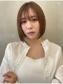 韓国前髪顔周り×切りっぱなしボブ【心斎橋/髪質改善】