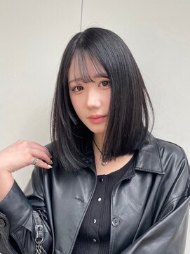 ノク 渋谷(nok) 韓国ミディ暗髪_イメチェンハッシュカット似合わせカット