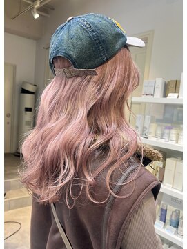 ベレーザ 渋谷(BELEZA) 7249ベビーピンク艶髪ハイトーンカラーホワイトピンク韓国波巻き