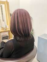 ラフ 原宿(L.a.a.g.f harajuku)&nbsp;アンブレラカラー ピンク ミディアムウルフ＠原宿