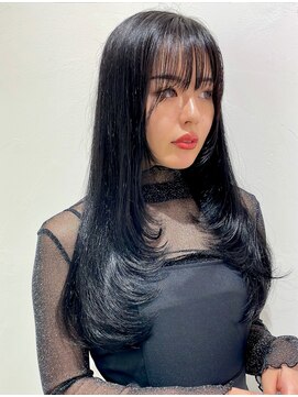 ファムエリア(FEMME AREA) ロングレイヤー　ブルーブラックカラー