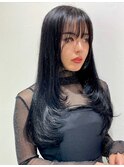 ロングレイヤー ブルーブラックカラー